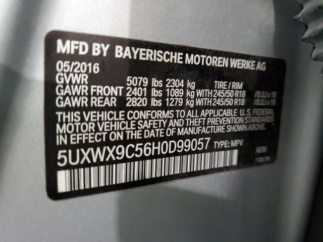 5UXWX9C56H0D99057 - 2017 BMW X3 XDRIVE2 SILVER photo 10