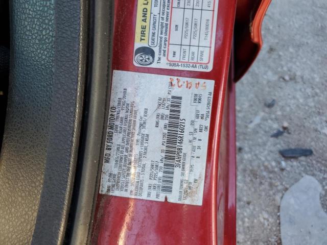 3FAHP08146R160215 - 2006 FORD FUSION 4D BURGUNDY photo 10