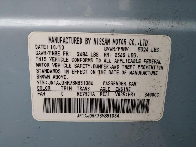 JN1AJ0HR7BM851084 - 2011 INFINITI EX35 BASE Կապույտ լուսանկար 10