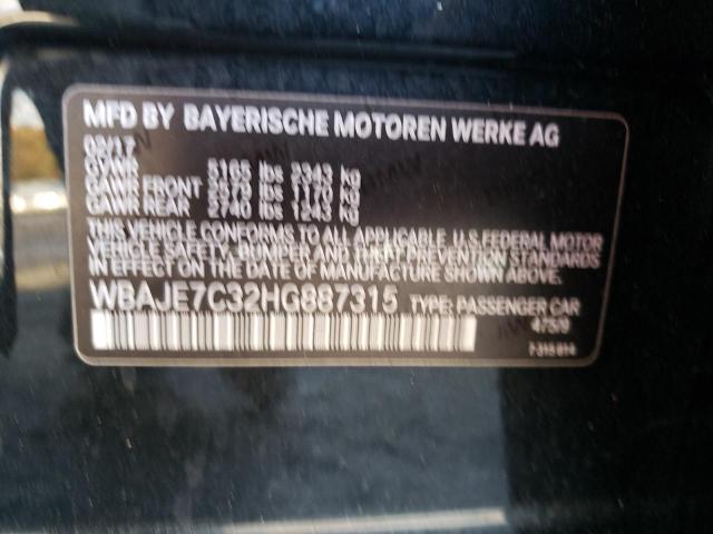 WBAJE7C32HG887315 - 2017 BMW 540 XI BLACK photo 10