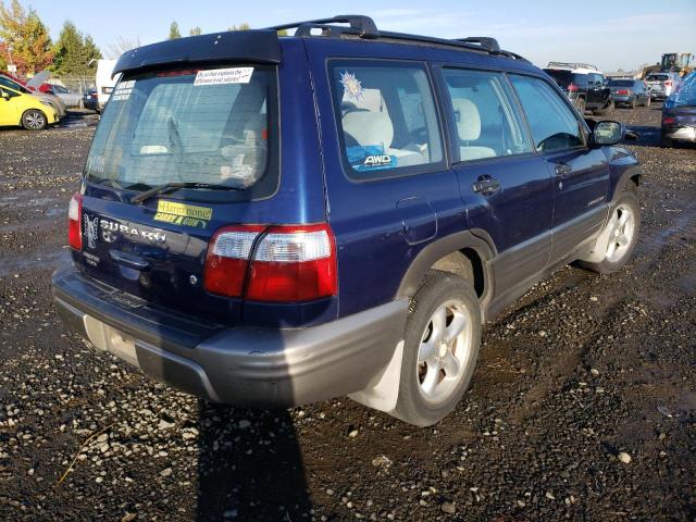 JF1SF655X2H732368 - 2002 SUBARU FORESTER S BLUE photo 4