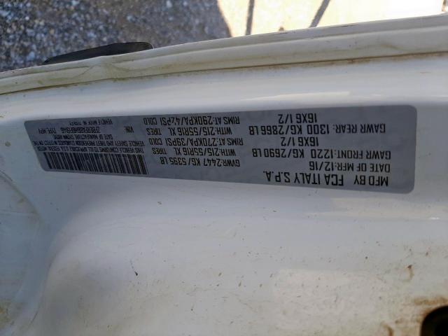 ZFBERFAB6H6F19146 - 2017 RAM PROMASTER WHITE photo 10