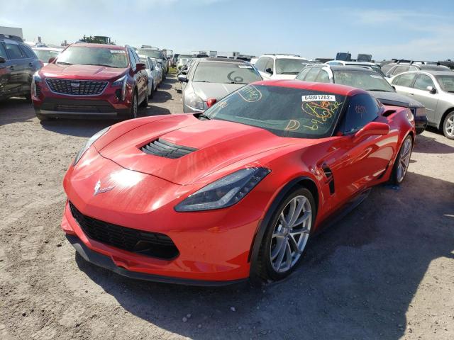 1G1YW2D71H5102113 - 2017 CHEVROLET CORVETTE G RED photo 2