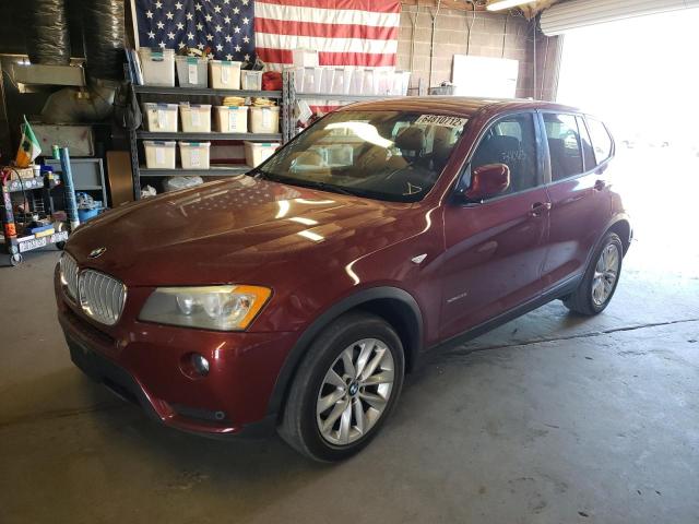 5UXWX9C58E0D30673 - 2014 BMW X3 XDRIVE2 BURGUNDY photo 2