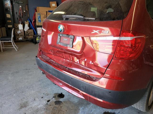 5UXWX9C58E0D30673 - 2014 BMW X3 XDRIVE2 BURGUNDY photo 9