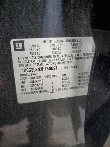 1GCGSCEN3H1240227 - 2017 CHEVROLET COLORADO L BLACK photo 10