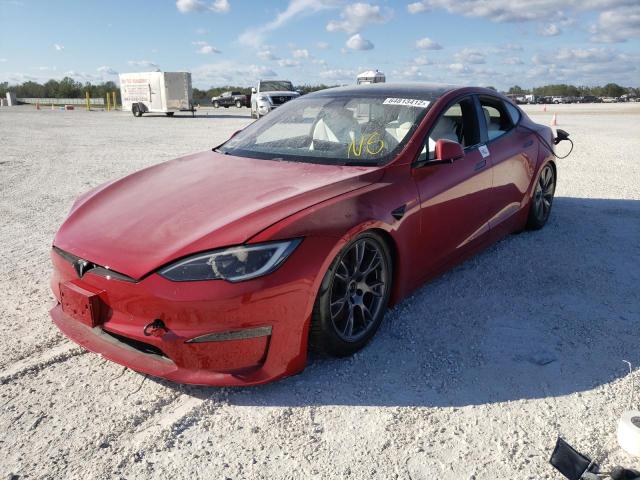 5YJSA1E50NF477973 - 2022 TESLA MODEL S Կարմիր լուսանկար 1
