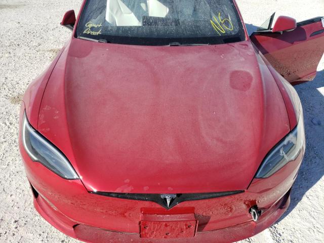 5YJSA1E50NF477973 - 2022 TESLA MODEL S Կարմիր լուսանկար 11