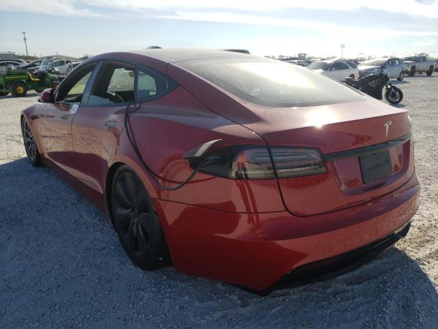 5YJSA1E50NF477973 - 2022 TESLA MODEL S Կարմիր լուսանկար 2