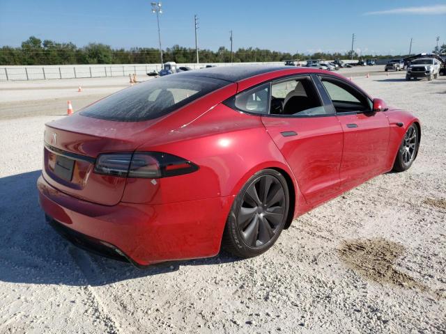 5YJSA1E50NF477973 - 2022 TESLA MODEL S Կարմիր լուսանկար 3