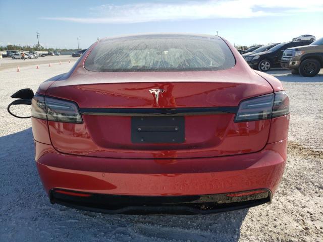5YJSA1E50NF477973 - 2022 TESLA MODEL S Կարմիր լուսանկար 6