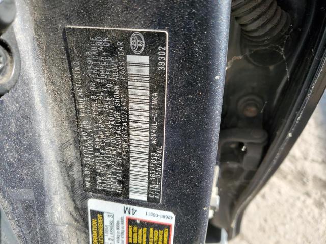 4T1BF3EK7AU079403 - 2010 TOYOTA CAMRY BASE GRAY photo 10