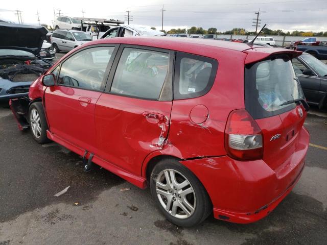 JHMGD38687S017039 - 2007 HONDA FIT S RED photo 3