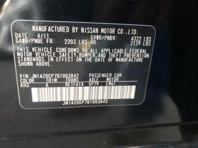 JN1AZ0CP7BT003842 - 2011 NISSAN LEAF SV BLACK photo 10