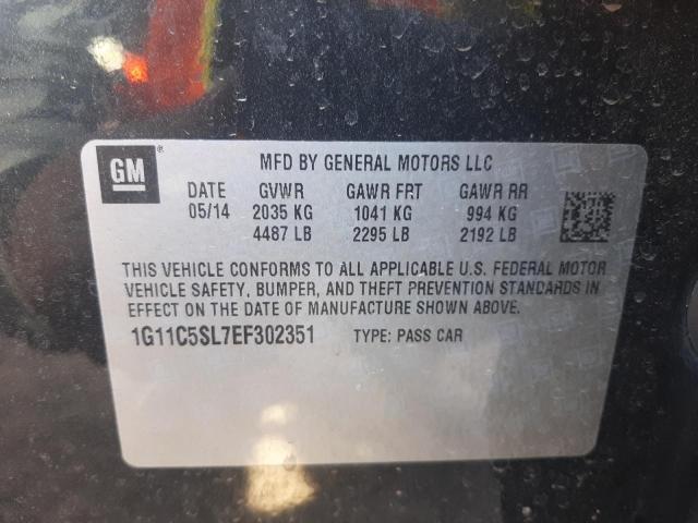 1G11C5SL7EF302351 - 2014 CHEVROLET MALIBU 1LT 黑色 照片 10