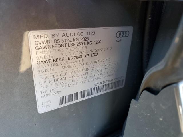 WA1EECF38M1050553 - 2021 AUDI Q3 PREMIUM GRAY photo 10