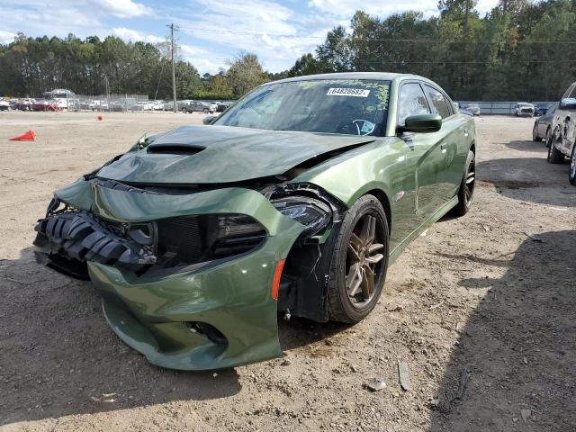 2C3CDXGJXLH141249 - 2020 DODGE CHARGER SC GREEN photo 2