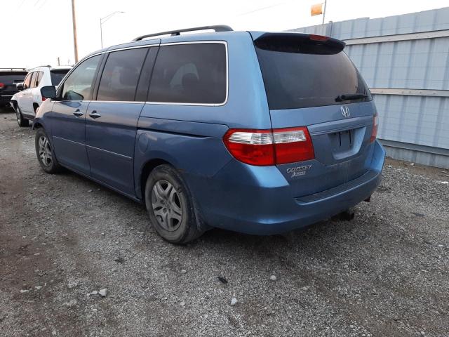 5FNRL38616B024066 - 2006 HONDA ODYSSEY EX BLUE photo 3