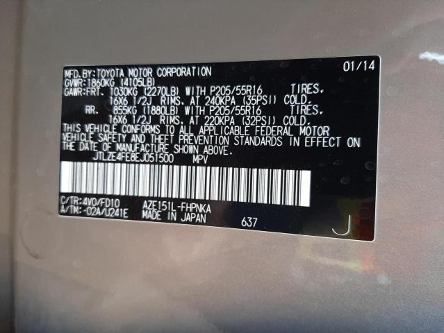 JTLZE4FE8EJ051500 - 2014 TOYOTA SCION XB  fotoğraf 10