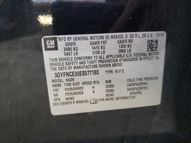 3GYFNCE39ES577183 - 2014 CADILLAC SRX PERFOR შავი ფოტო 10