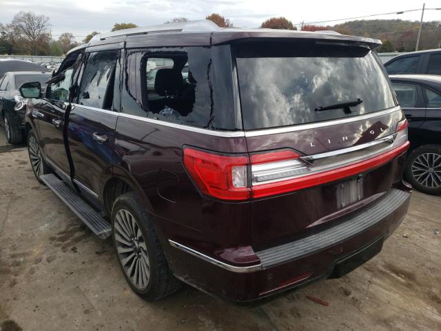 5LMJJ2LT2KEL25007 - 2019 LINCOLN NAVIGATOR 栗色 照片 3
