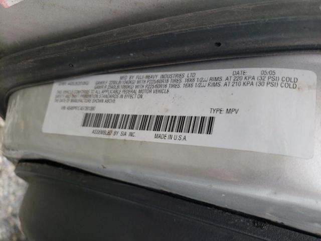 4S4BP61C457391390 - 2005 SUBARU LEGACY OUT SILVER photo 10