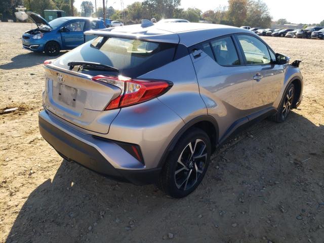 JTNKHMBX9K1062556 - 2019 TOYOTA C-HR XLE SILVER photo 4