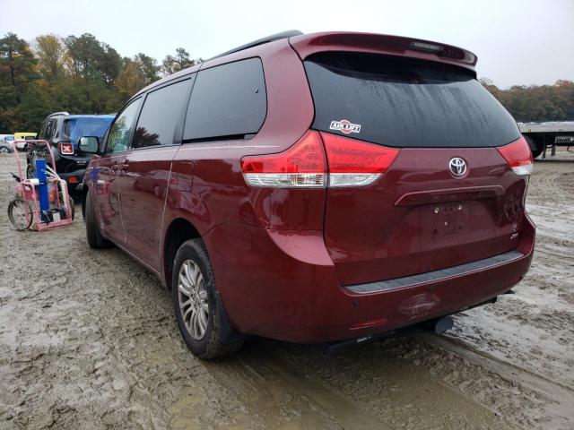 5TDYK3DC7ES457993 - 2014 TOYOTA SIENNA L BURGUNDY photo 3