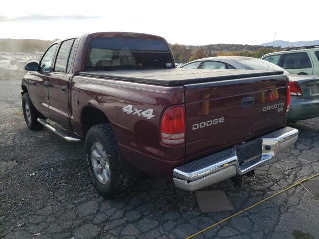 1D7HG48NX3S219133 - 2003 DODGE DAKOTA QUA MAROON photo 3