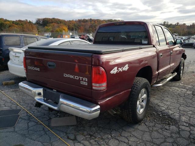 1D7HG48NX3S219133 - 2003 DODGE DAKOTA QUA MAROON photo 4