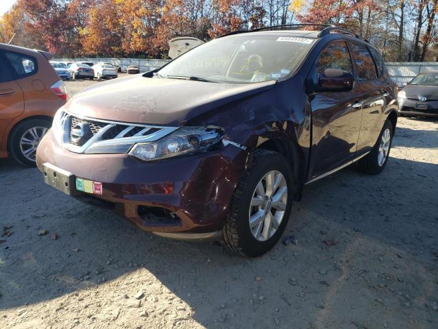 JN8AZ1MW3EW519261 - 2014 NISSAN MURANO S MAROON photo 2