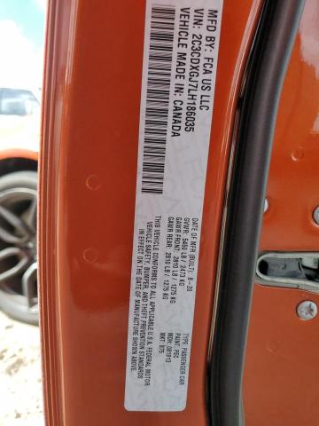 2C3CDXGJ7LH186035 - 2020 DODGE CHARGER SC ORANGE photo 10