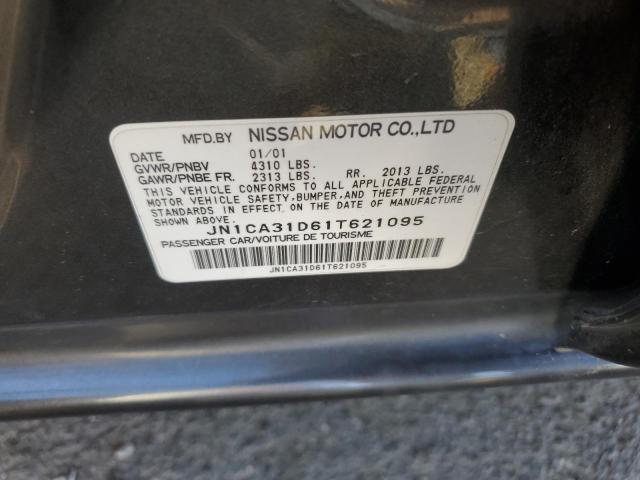 JN1CA31D61T621095 - 2001 NISSAN MAXIMA GXE GRAY photo 10