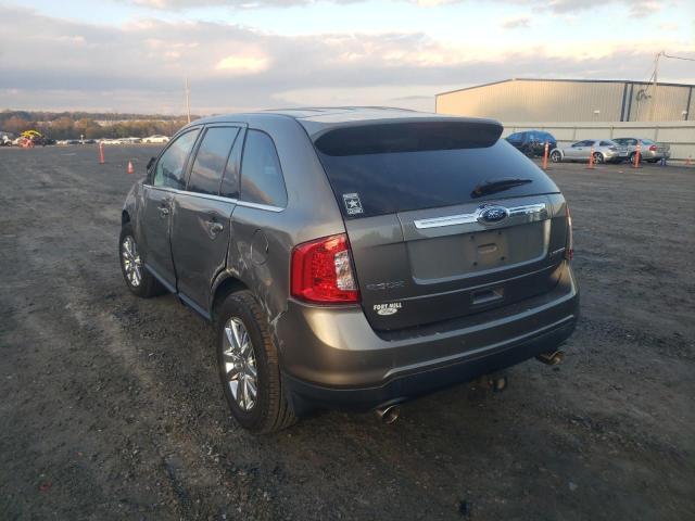 2FMDK3KC8DBA62606 - 2013 FORD EDGE LIMIT GRAY photo 3