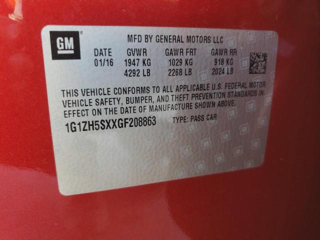 1G1ZH5SXXGF208863 - 2016 CHEVROLET MALIBU PRE RED photo 10