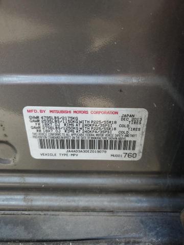 JA4AD3A30EZ019079 - 2014 MITSUBISHI OUTLANDER GRAY photo 10