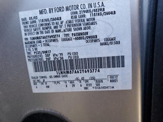 1LNHM87A62Y693774 - 2002 LINCOLN LS 银色 照片 10