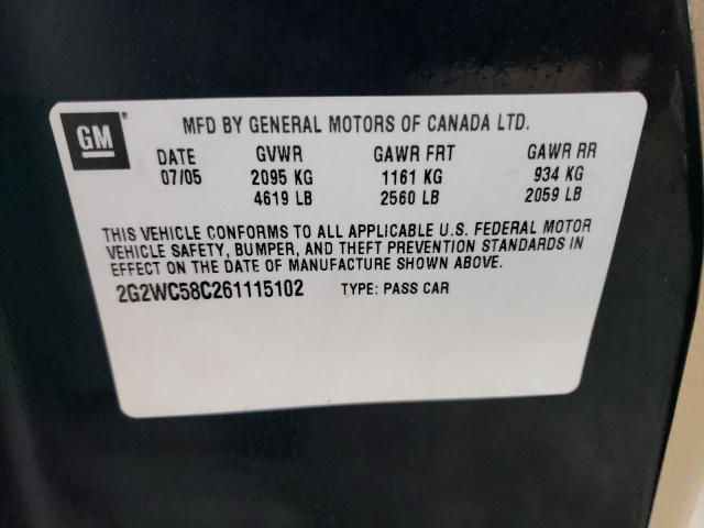 2G2WC58C261115102 - 2006 PONTIAC GRAND PRIX 黑色 照片 10