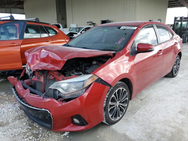 2T1BURHE6EC049850 - 2014 TOYOTA COROLLA L RED photo 2