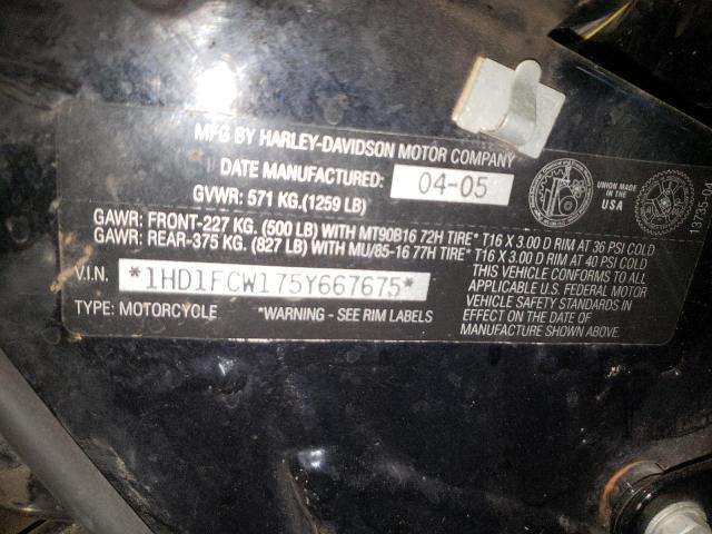 1HD1FCW175Y667675 - 2005 HARLEY-DAVIDSON FLHTCUI 黑色 照片 10