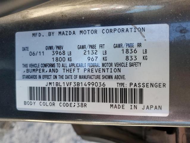 JM1BL1VF3B1499036 - 2011 MAZDA 3 I SILVER photo 10