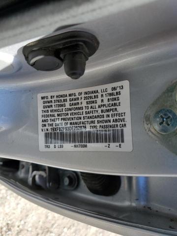 19XFB2F93DE252876 - 2013 HONDA CIVIC EXL 银色 照片 10