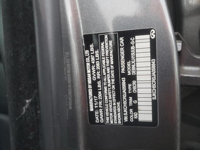 SJKCH5CR0JA058843 - 2018 INFINITI QX30 BASE GRAY photo 10