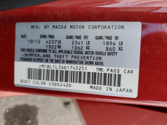 JM1BL1L36D1745251 - 2013 MAZDA SPEED 3 RED photo 10
