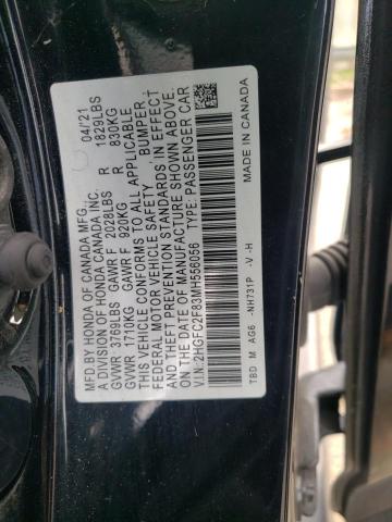 2HGFC2F83MH556056 - 2021 HONDA CIVIC SPOR BLACK photo 10
