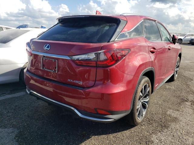 2T2HGMDAXLC054128 - 2020 LEXUS RX 450H RED photo 4