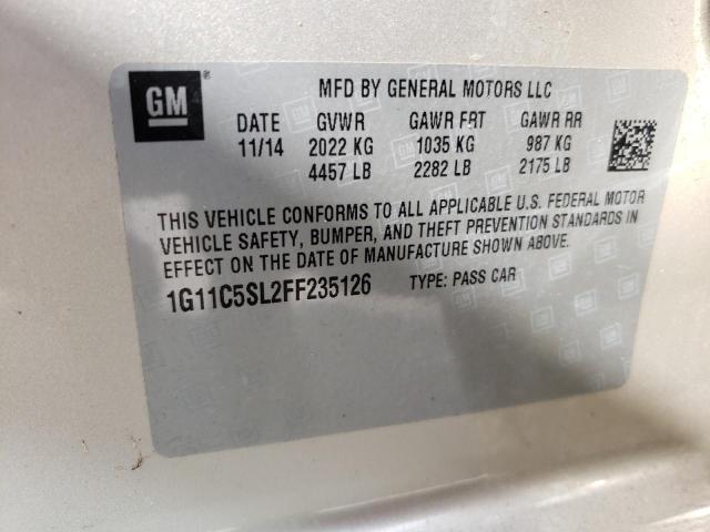 1G11C5SL2FF235126 - 2015 CHEVROLET MALIBU 1LT 棕色 照片 10