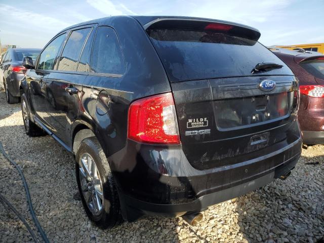 2FMDK4JC6CBA94623 - 2012 FORD EDGE SEL BLACK photo 3