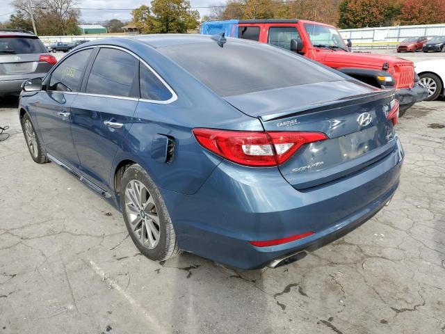 5NPE34AF6GH397816 - 2016 HYUNDAI SONATA SPO BLUE photo 3