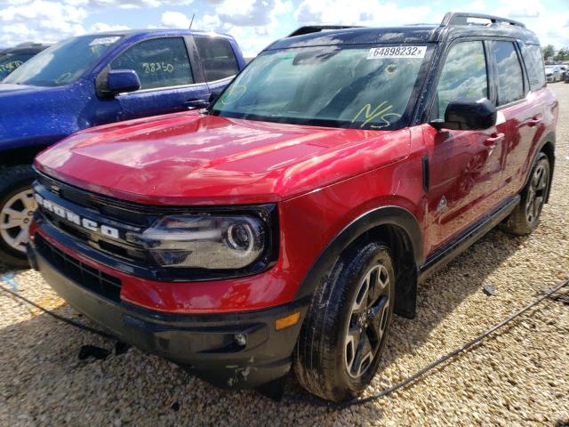 3FMCR9C60MRA63107 - 2021 FORD BRONCO SPO RED photo 2